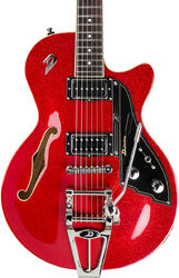 Semi-hollow electric guitar Duesenberg Starplayer TV - Red sparkle