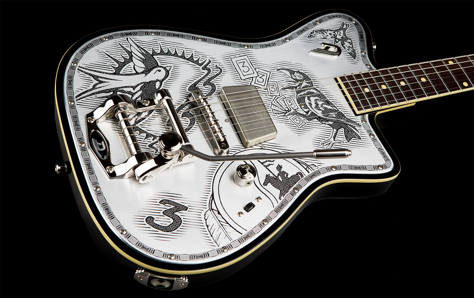 Duesenberg Johnny Depp Alliance S Trem Rw - Aluminium Plate - Signature electric guitar - Variation 1