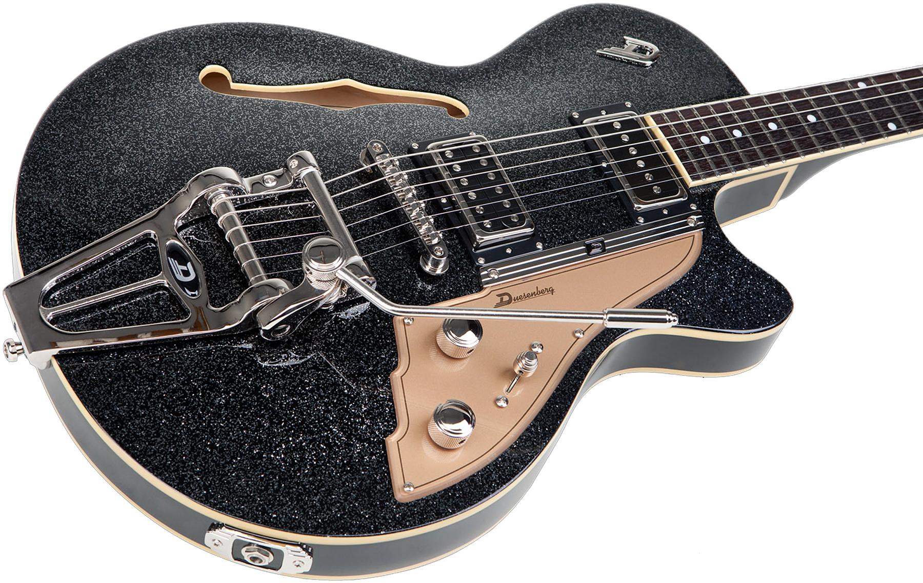 Duesenberg Starplayer Tv Hs Trem Rw - Black Sparkle - Semi-hollow electric guitar - Variation 1