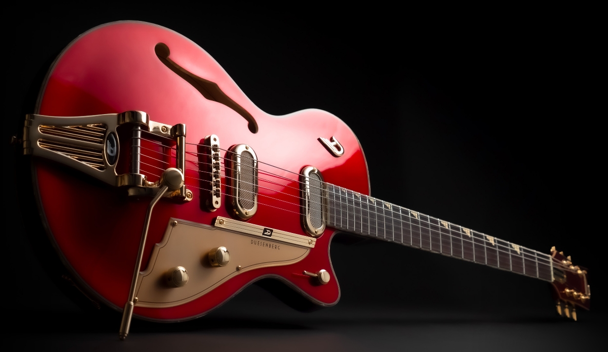 Duesenberg Starplayer Tv Phonic Hs Trem Rw - Balboa Pearl Red - Semi-hollow electric guitar - Variation 2