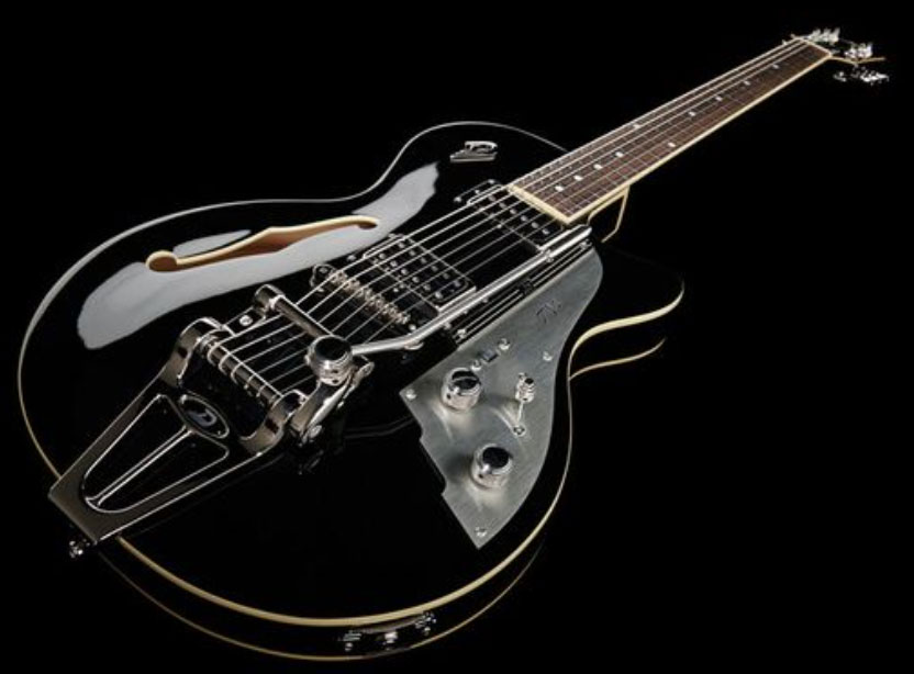 Duesenberg Starplayer Tv+ Piezo Hs Trem Rw - Black - Semi-hollow electric guitar - Variation 1