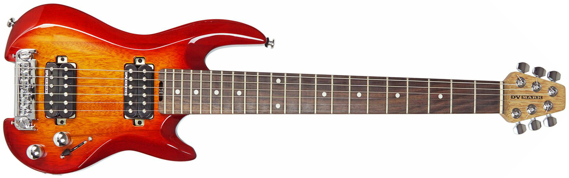 Dv Mark Dv Little Guitar G1 Hh Ht Rw - Cherry Red Sunburst - Travel & mini electric guitar - Main picture