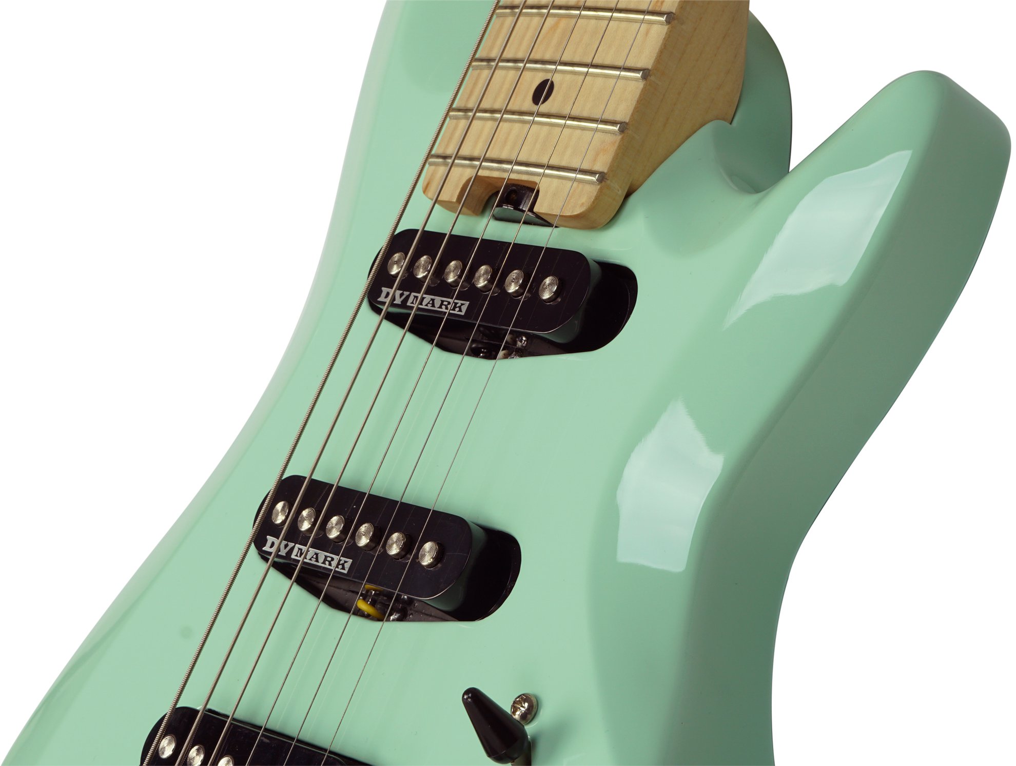 Dv Mark Dv Little Guitar F1 Hss Trem Mn - Carribean Green - Travel & mini electric guitar - Variation 2