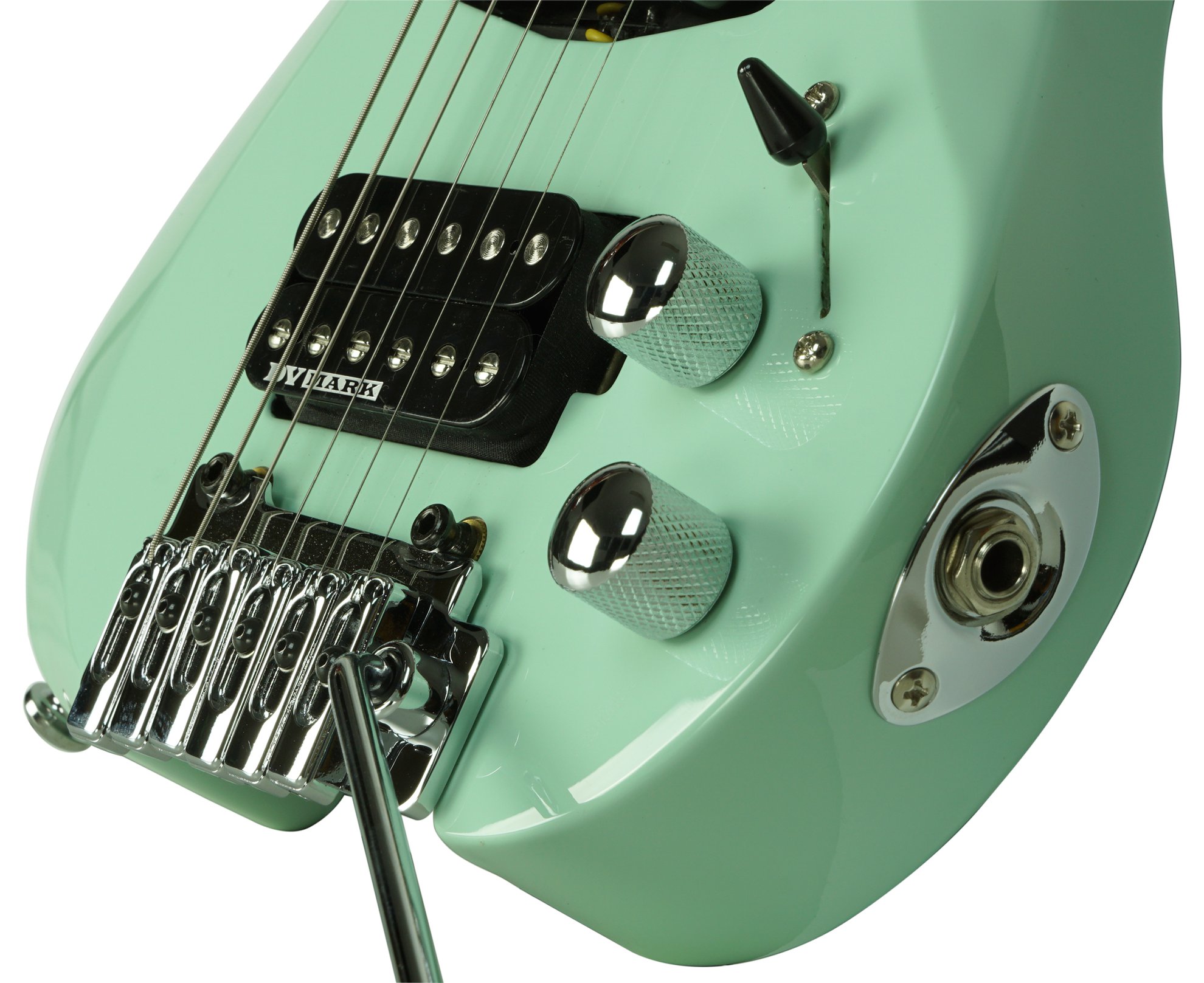 Dv Mark Dv Little Guitar F1 Hss Trem Mn - Carribean Green - Travel & mini electric guitar - Variation 3