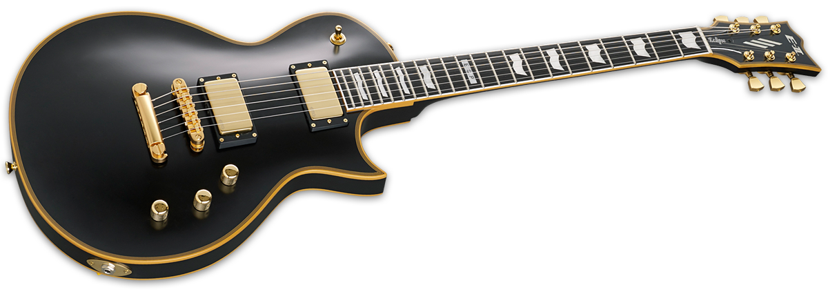 Esp E-ii Ec-ii Eclipse Db Hh Emg Ht Eb - Vintage Black - Single cut electric guitar - Variation 2