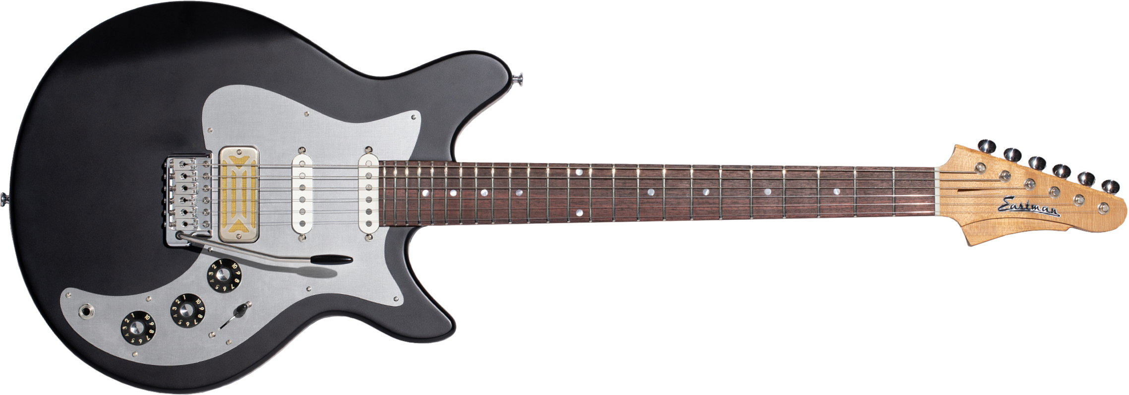 Eastman Dc62 Fullertone Hss Trem Rw - Truetone Satin Moss Black - Retro rock electric guitar - Main picture