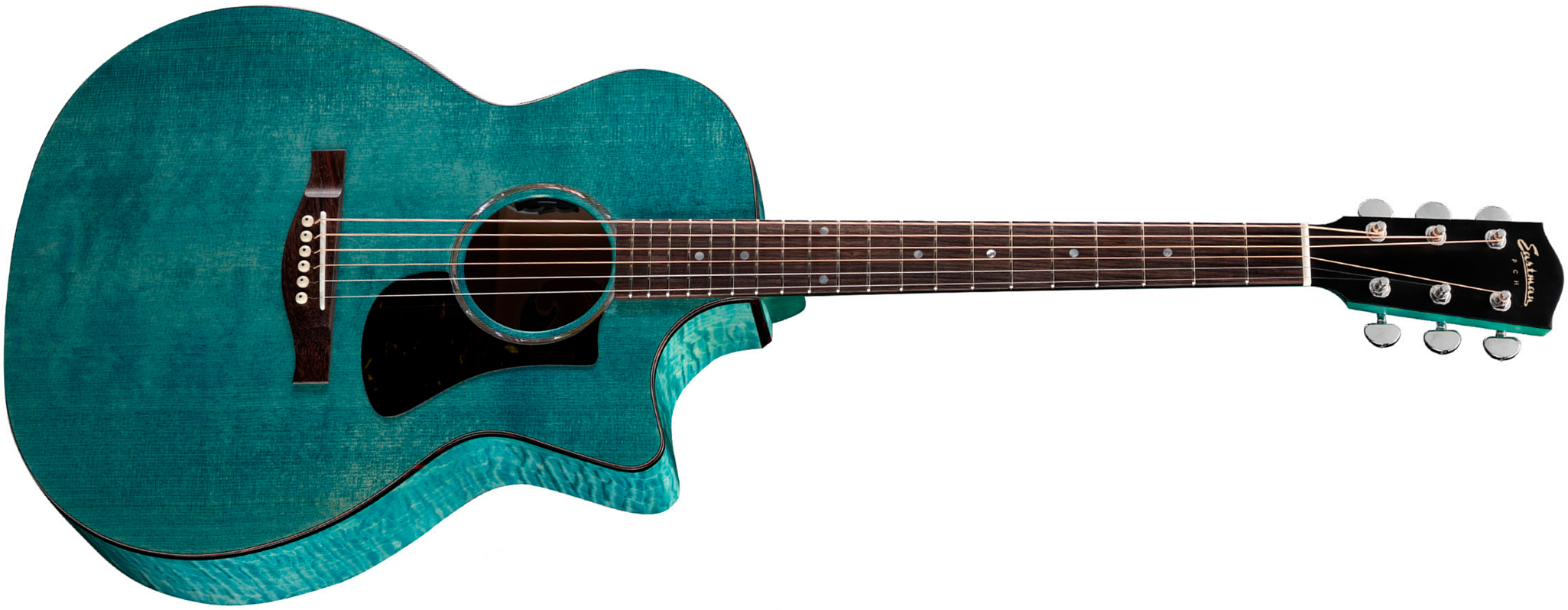 Eastman Pch3-gace Grand Auditorium Cw Epicea Erable Rw - Truetone Gloss Faded Blue - Folk guitar - Main picture