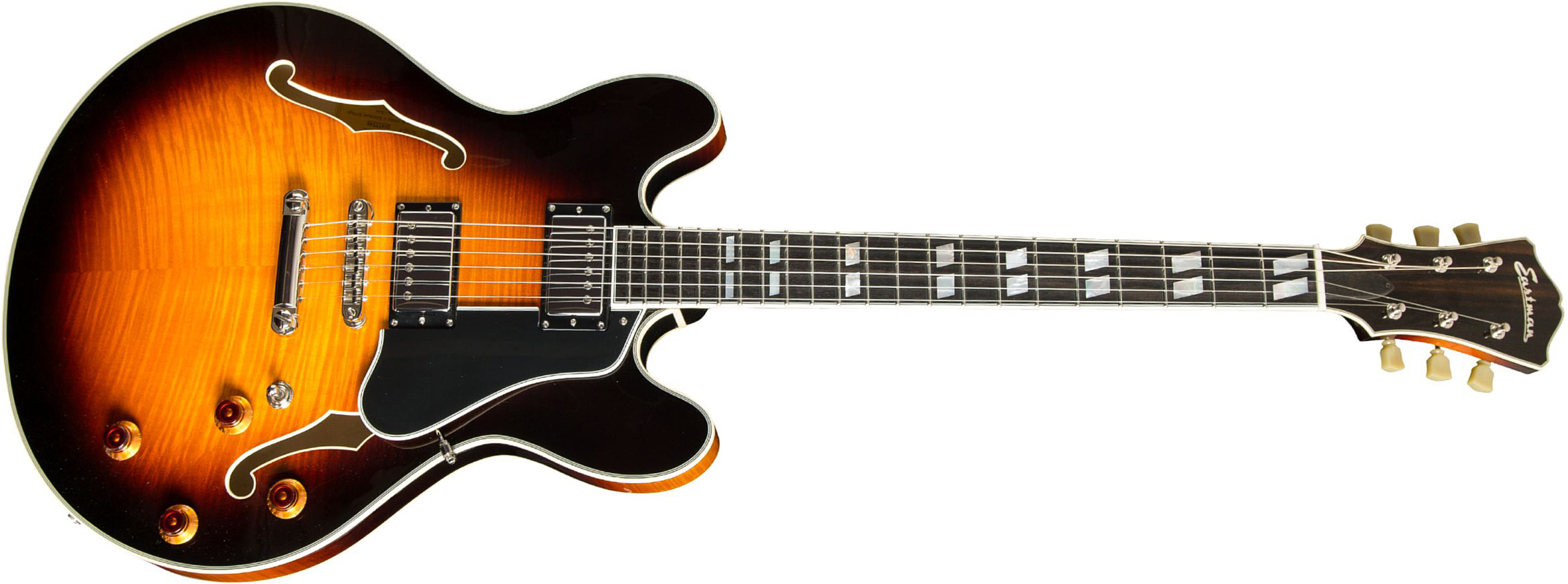 Eastman T486 Thinline Laminate Tout Erable Hh Seymour Duncan Ht Eb - Sunburst - Semi-hollow electric guitar - Main picture