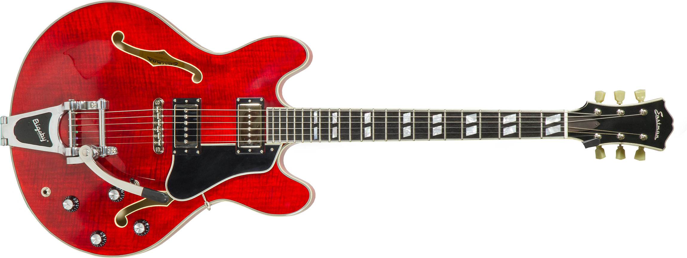 Eastman T486b Thinline Laminate Tout Erable Ss Seymour Duncan Bigsby Eb - Red - Semi-hollow electric guitar - Main picture