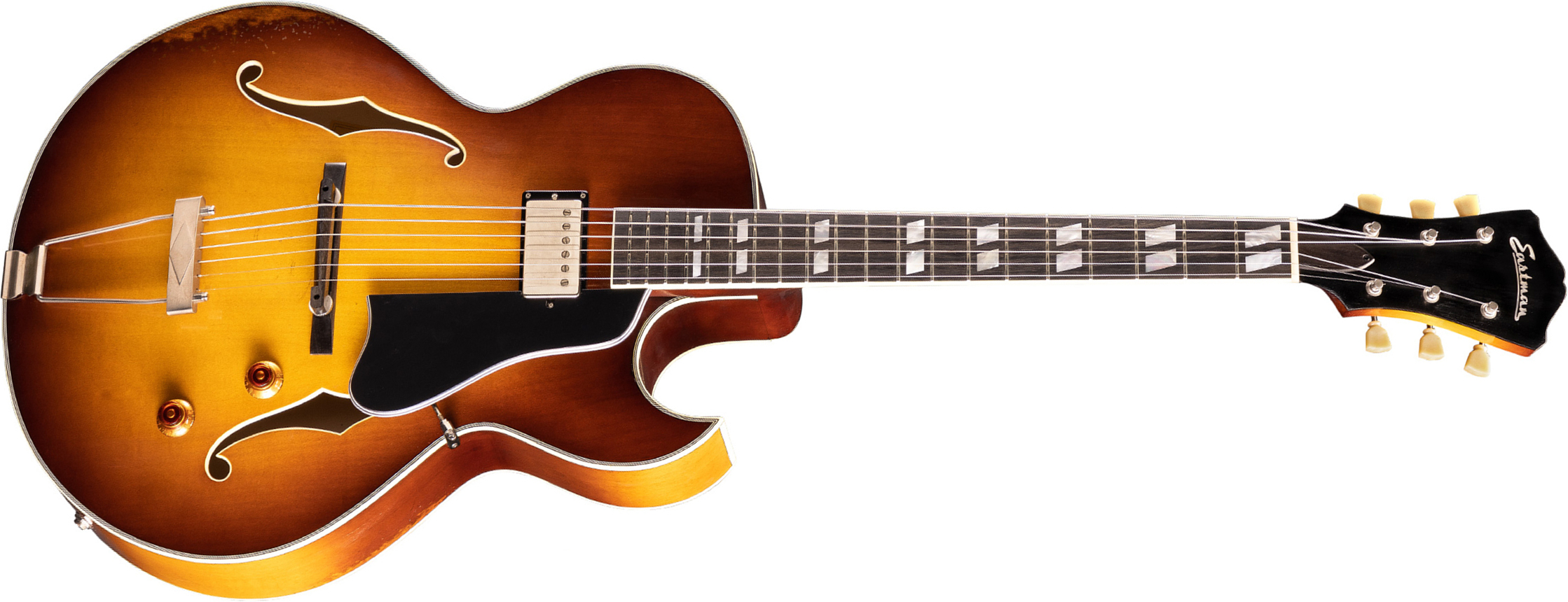 Eastman T49/v Archtop 1h Lollar Ht Eb - Antique Goldburst - Hollow-body electric guitar - Main picture