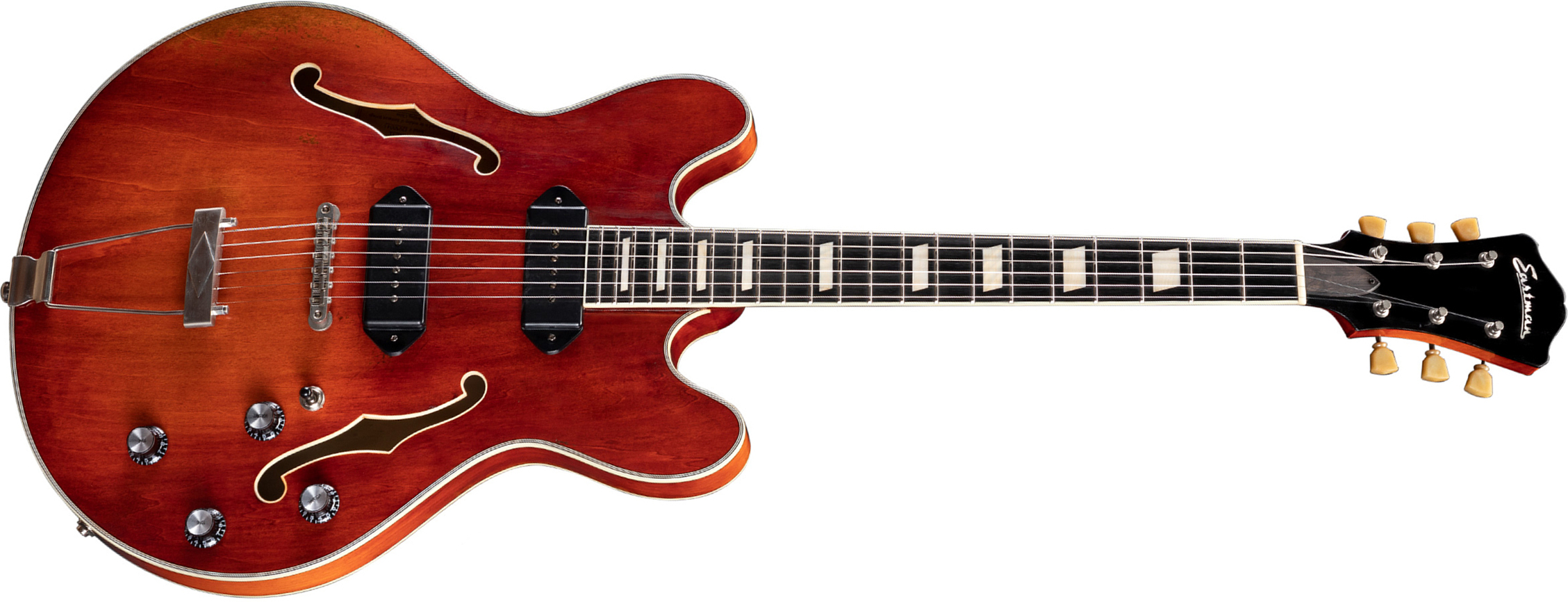 Eastman T64/v-t Thinline Laminate Tout Erable 2p90 Lollar Ht Eb - Classic - Semi-hollow electric guitar - Main picture