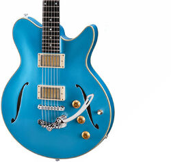 Semi-hollow electric guitar Eastman Romeo LA Thinline Laminate - Celestine blue