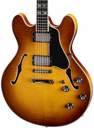 Semi-hollow electric guitar Eastman T486 Thinline Laminate - Goldburst