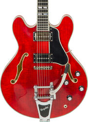 Semi-hollow electric guitar Eastman T486B Thinline Laminate - Red