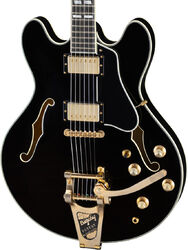 Single cut electric guitar Eastman Thinline T59/TV-B Ltd - Black