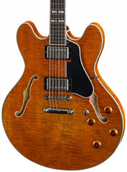Semi-hollow electric guitar Eastman T59v Thinline Laminate - Amber