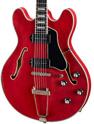 Semi-hollow electric guitar Eastman T64/v-T Thinline Laminate - Antique red