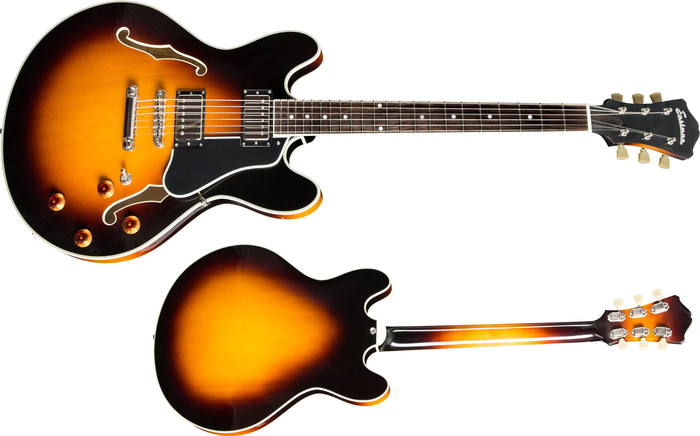 Eastman T386 Thinline Laminate Tout Erable Ht Eb - Sunburst - Semi-hollow electric guitar - Variation 1