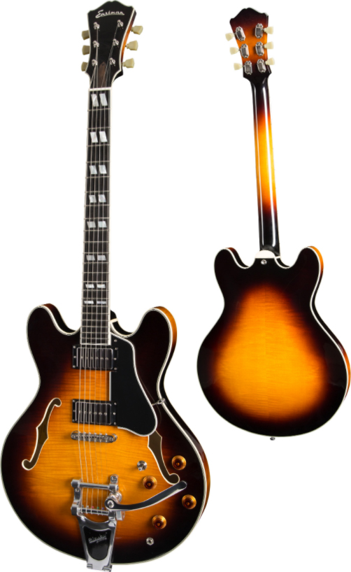 Eastman T486b Thinline Laminate Tout Erable 2p90 Seymour Duncan Bigsby Eb - Sunburst - Semi-hollow electric guitar - Variation 1