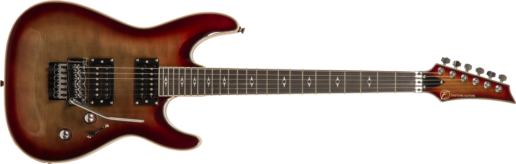 Eastone Metdc100 Hh Fr Pur - Black Flames - Str shape electric guitar - Main picture