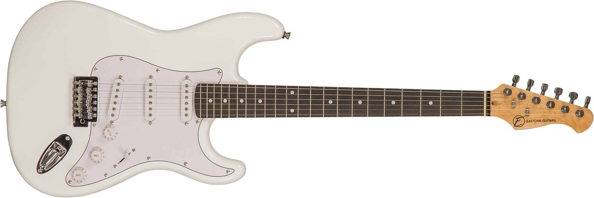 Eastone Str70 3s Trem Pur - Olympic White - Str shape electric guitar - Main picture