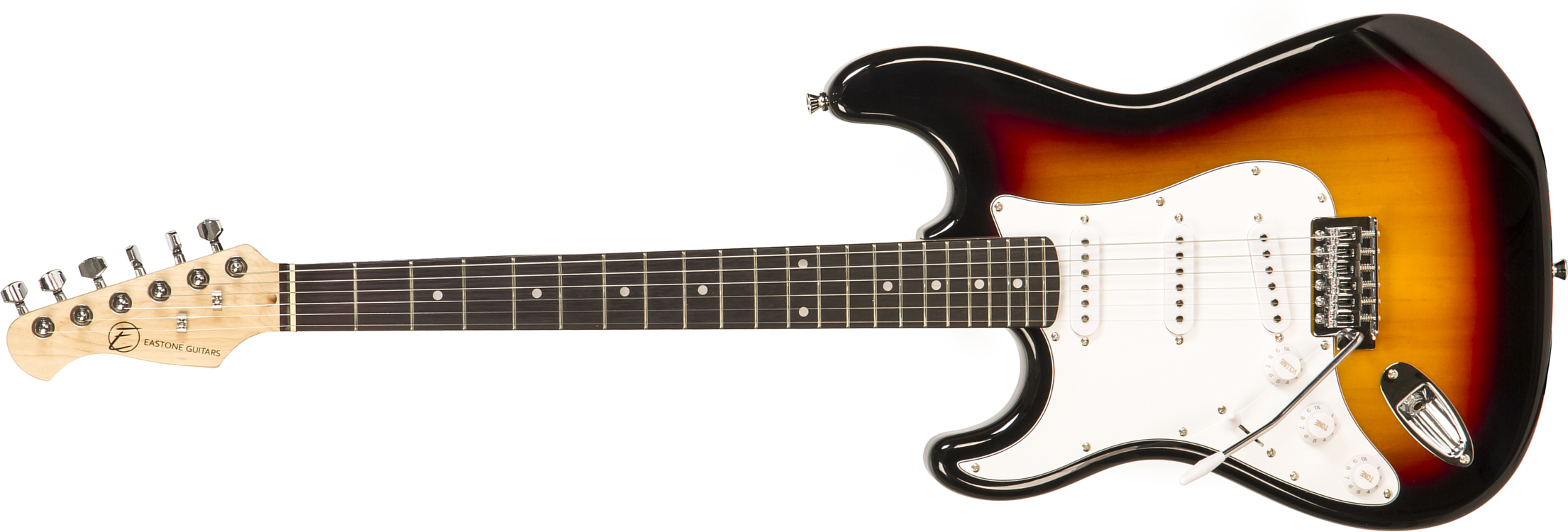 Eastone Str70t 3ts Lh Gaucher Sss Trem Pur - Sunburst - Left-handed electric guitar - Main picture