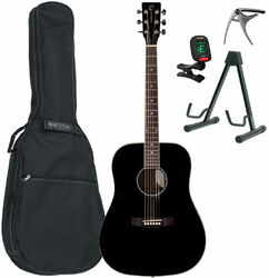 Acoustic guitar set Eastone DR100-BLK + Pack - Black