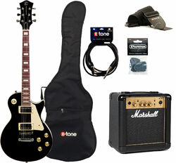 Electric guitar set Eastone LP100 BLK +MARSHALL MG10 10W +CABLE +MEDIATORS +HOUSSE - Black