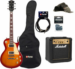 Electric guitar set Eastone LP100 CS +Marshall MG10 10W  +CABLE +MEDIATORS +HOUSSE + MG10G GOLD Combo 10 W - Cherry sunburst