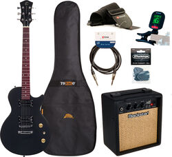 Electric guitar set Eastone LPL70 +Blackstar Debut 10E +Accessories - Black satin