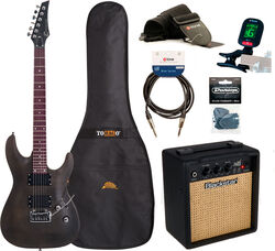 Electric guitar set Eastone METDC +Blackstar Debut 10E +Accessories - Black satin