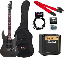 Electric guitar set Eastone METDC +MARSHALL MG10 +COURROIE +HOUSSE +CABLE +MEDIATORS - Black satin