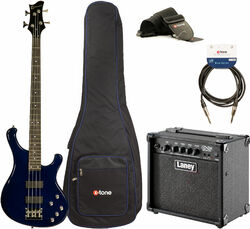 Electric bass set Eastone RB +Laney LX15B +Accessoires - Blue