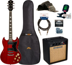 Electric guitar set Eastone SDC70 +Blackstar Debut 10E +Accessories - Red
