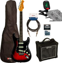 Electric guitar set Eastone ST100R-S3T-RW + X-Tone Combo +Accessories - 3-Tone Burst