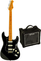 Electric guitar set Eastone ST150R-BLK-RW +X-Tone XT-10S Combo - Black