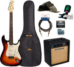 Electric guitar set Eastone STR70 +Blackstar Debut 10E +Accessories - 3 tone sunburst