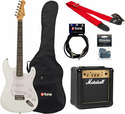 Electric guitar set Eastone STR70 +Marshall MG10G +Accessories - Olympic white