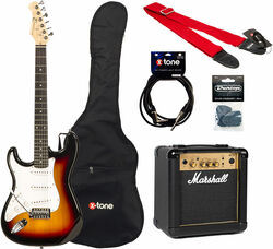 Left-handed electric guitar Eastone STR70T LH +Marshall MG10G +Accessories - Sunburst