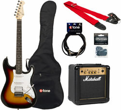 Electric guitar set Eastone STR80T HSS +Marshall MG10G +Accessories - Sunburst