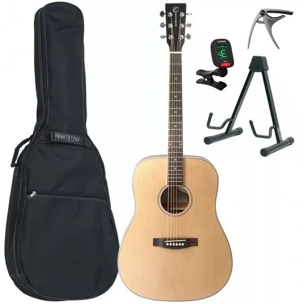 Acoustic guitar set Eastone DR100-NAT +X-Tone Bag Pack - Natural satin