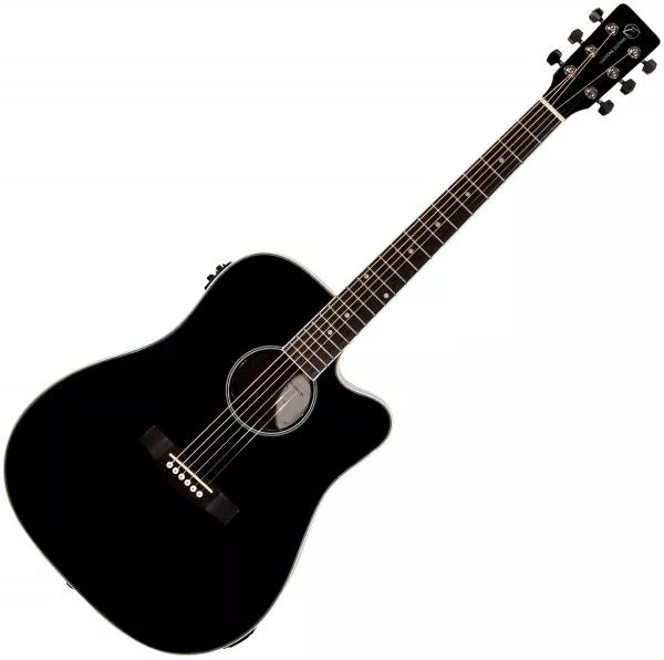Electro acoustic guitar Eastone DR100CE-BLK - Black