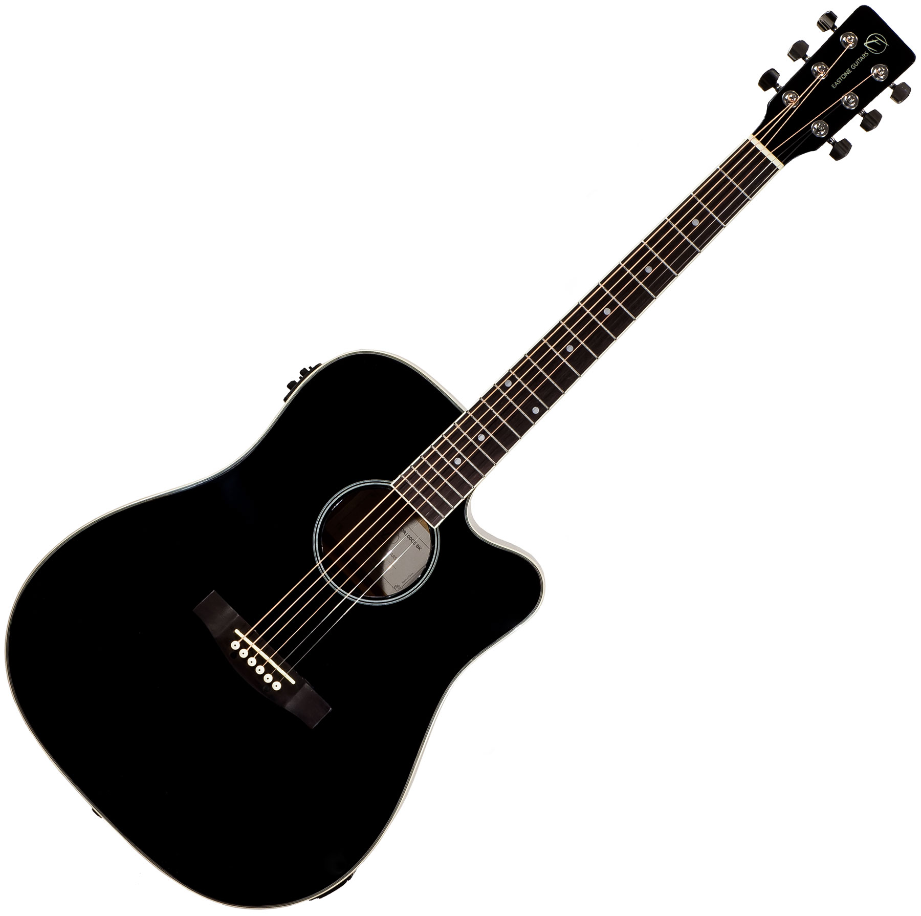 Eastone Dr100ce-blk +housse X-tone 2003 +capo +stand +jack - Black - Acoustic guitar set - Variation 2