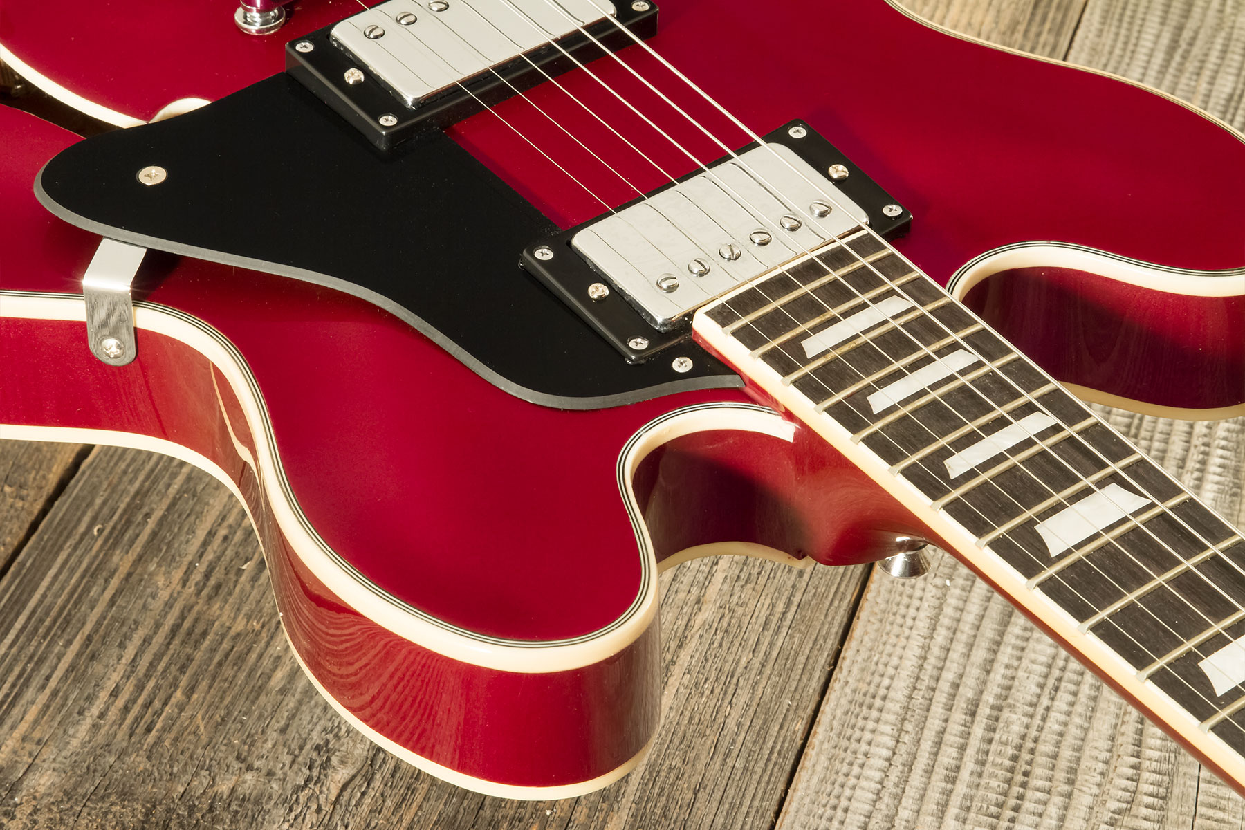 Eastone Gj70-win - Wine - Semi-hollow electric guitar - Variation 4