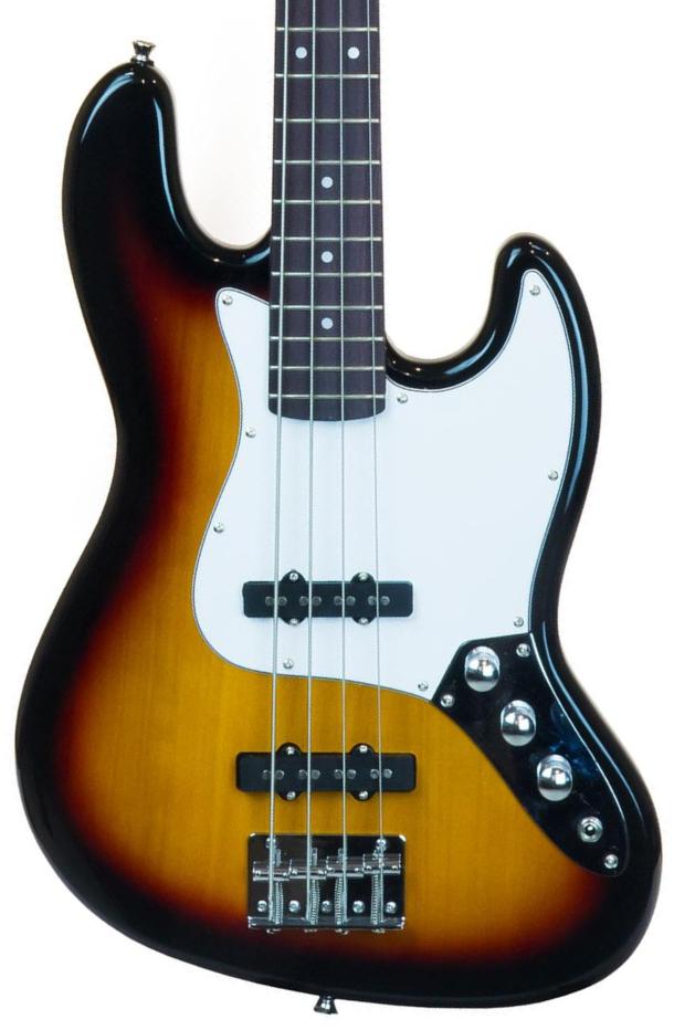 Solid body electric bass Eastone JAB (PUR) - 3 tone sunburst