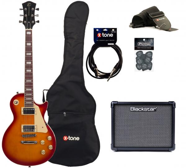Electric guitar set Eastone LP100 +Blackstar ID Core V3 10W +Accessoires - Cherry sunburst