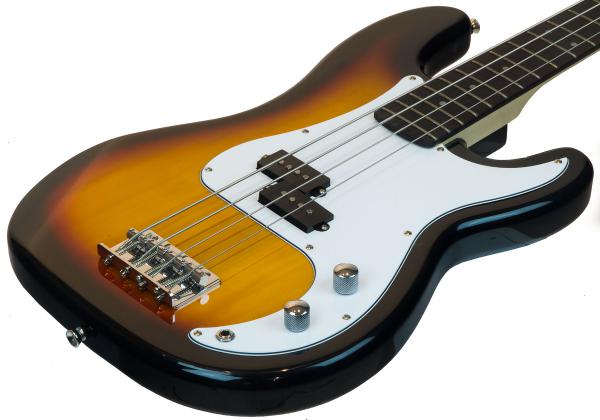 Solid body electric bass Eastone PRB (PUR) - 3 tone sunburst