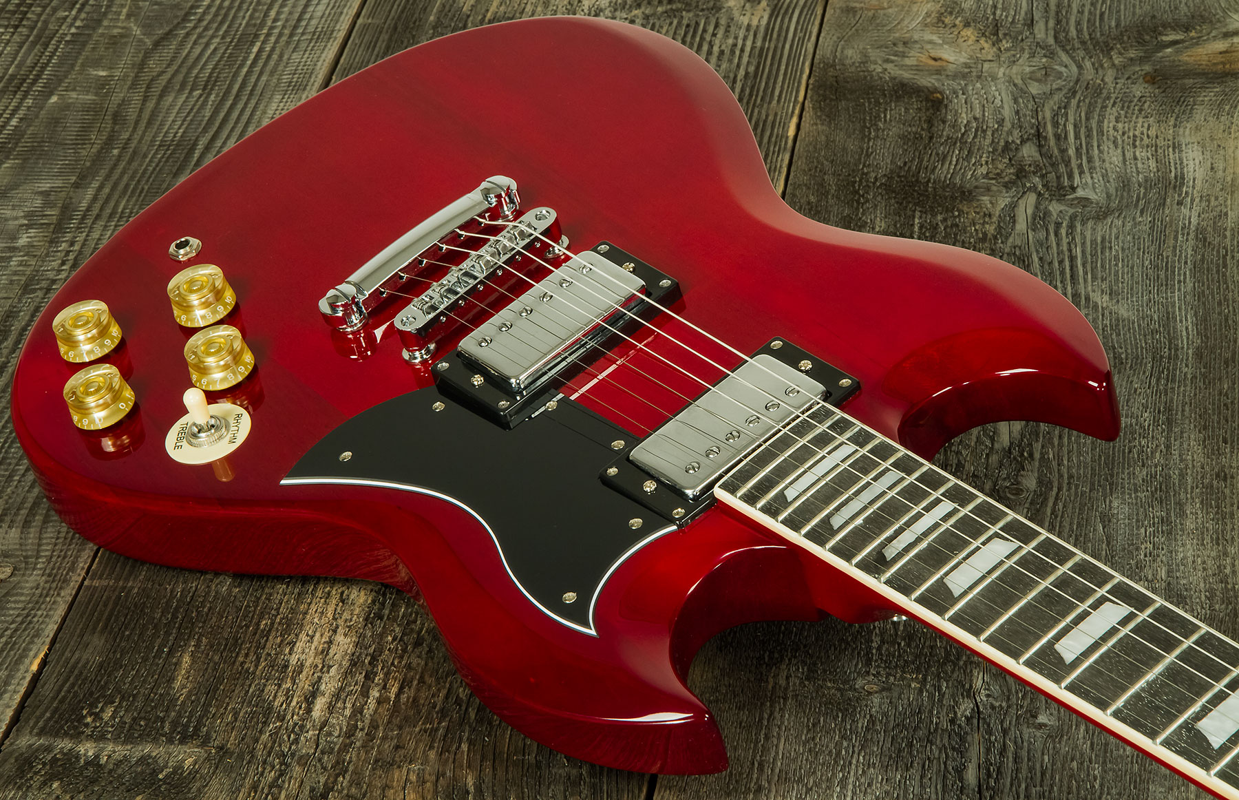 Eastone Sdc70 Hh Ht Pur - Red - Double cut electric guitar - Variation 1
