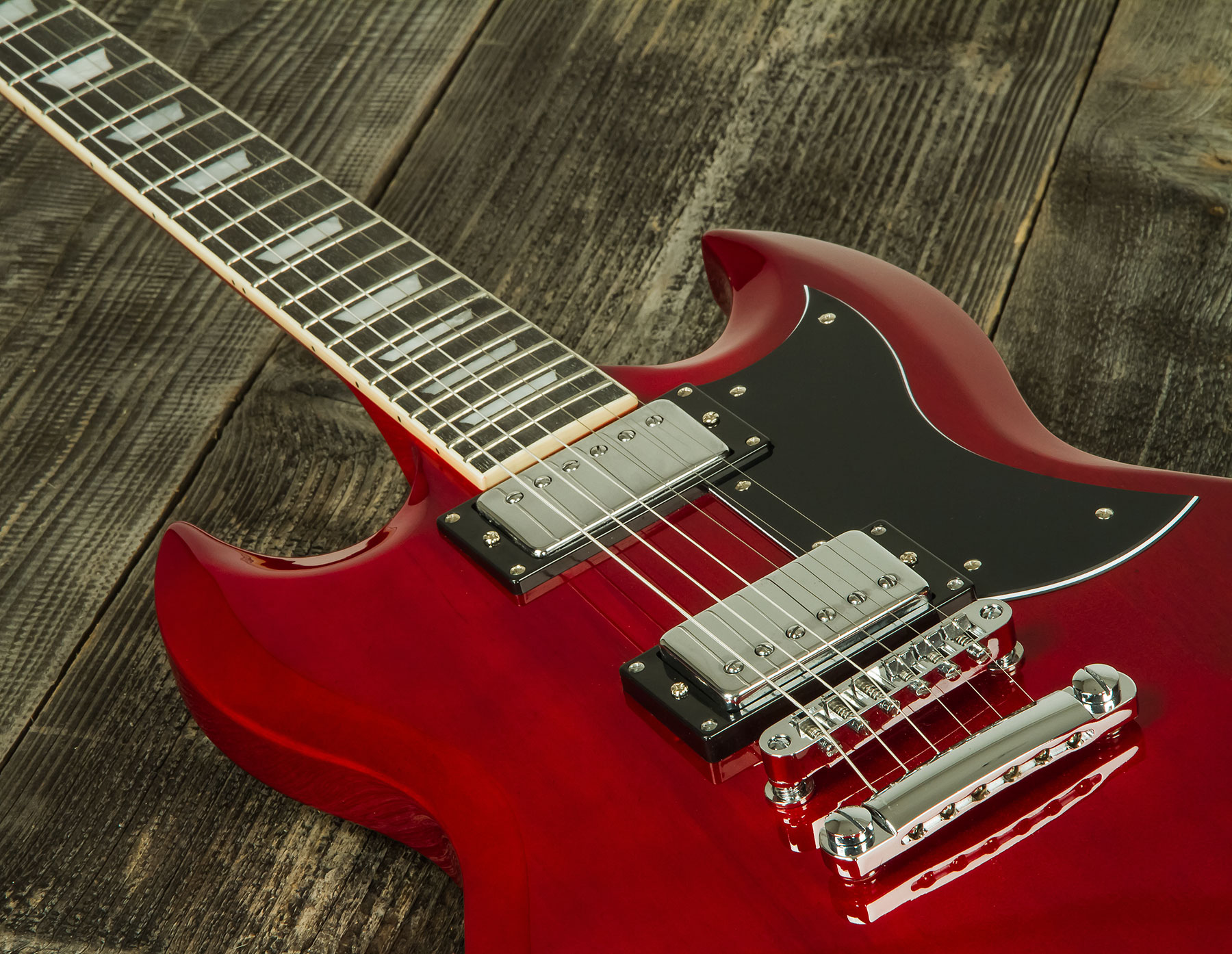 Eastone Sdc70 Hh Ht Pur - Red - Double cut electric guitar - Variation 3