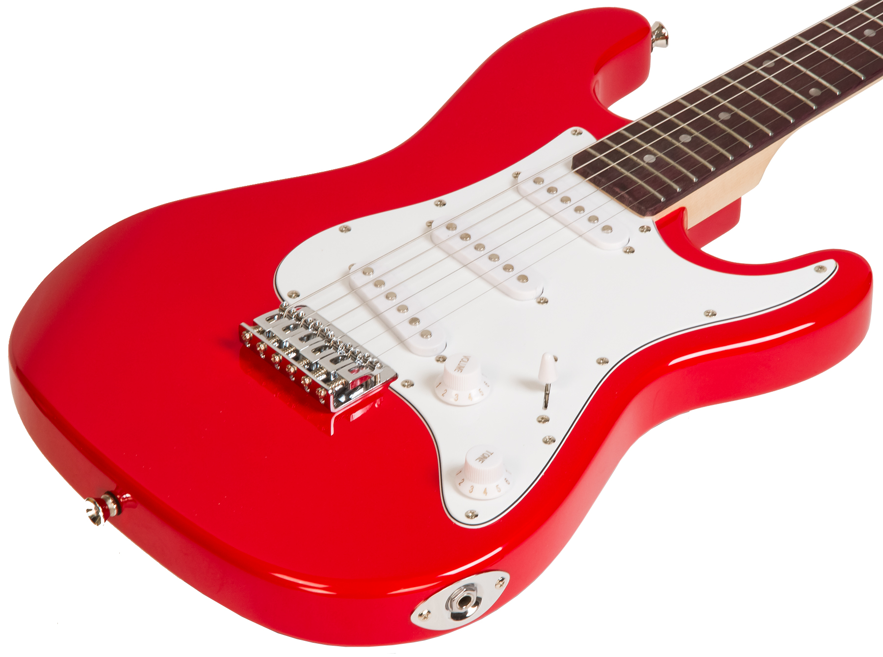 Eastone Str Mini +fender Frontman 20g +cable +clip-on Tuner +mediators +housse +courroie - Red - Electric guitar set - Variation 1